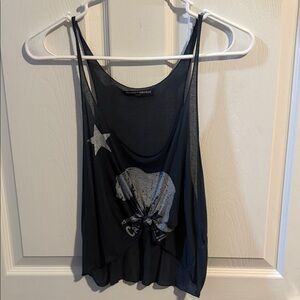 Brandy Melville Black Graphic Tank Top